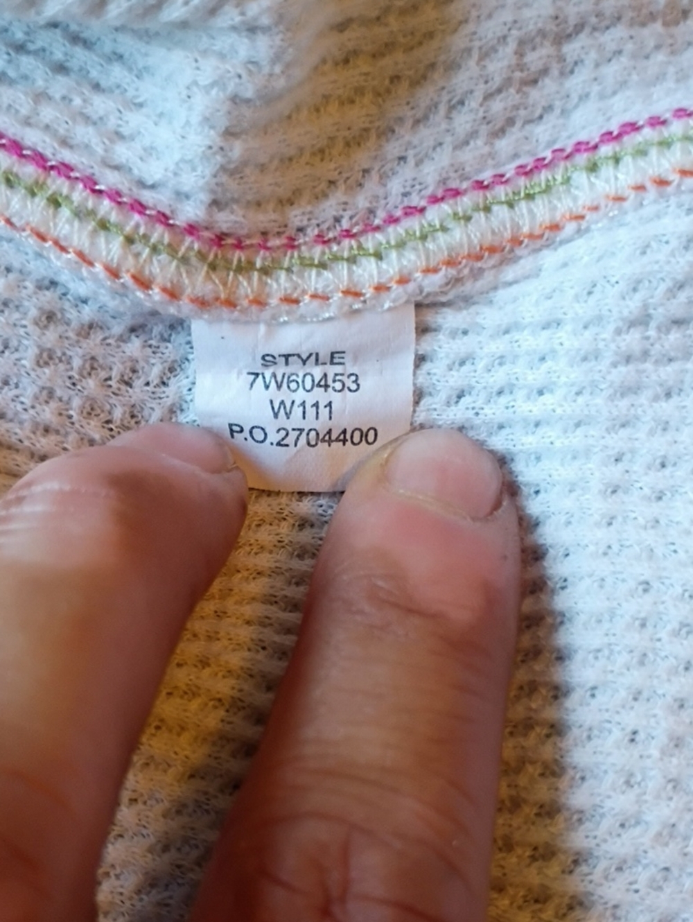 Lucky Brand Embroidered Waffle‑Knit Top - Picture 5 of 5